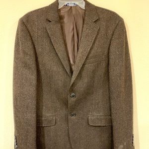 DKNY BROWN WOOL TWEED BLAZER